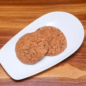 Gooey chocolate chip cookie with melted chocolate chunks, crisp edges and soft center freshly baked and served at Avaya Café