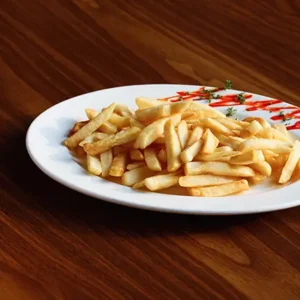 Golden crispy classic salted fries served in a basket, lightly salted and ready to enjoy.