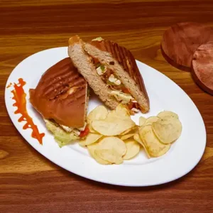 Veggie Delight sub sandwich with fresh vegetables and grilled bread