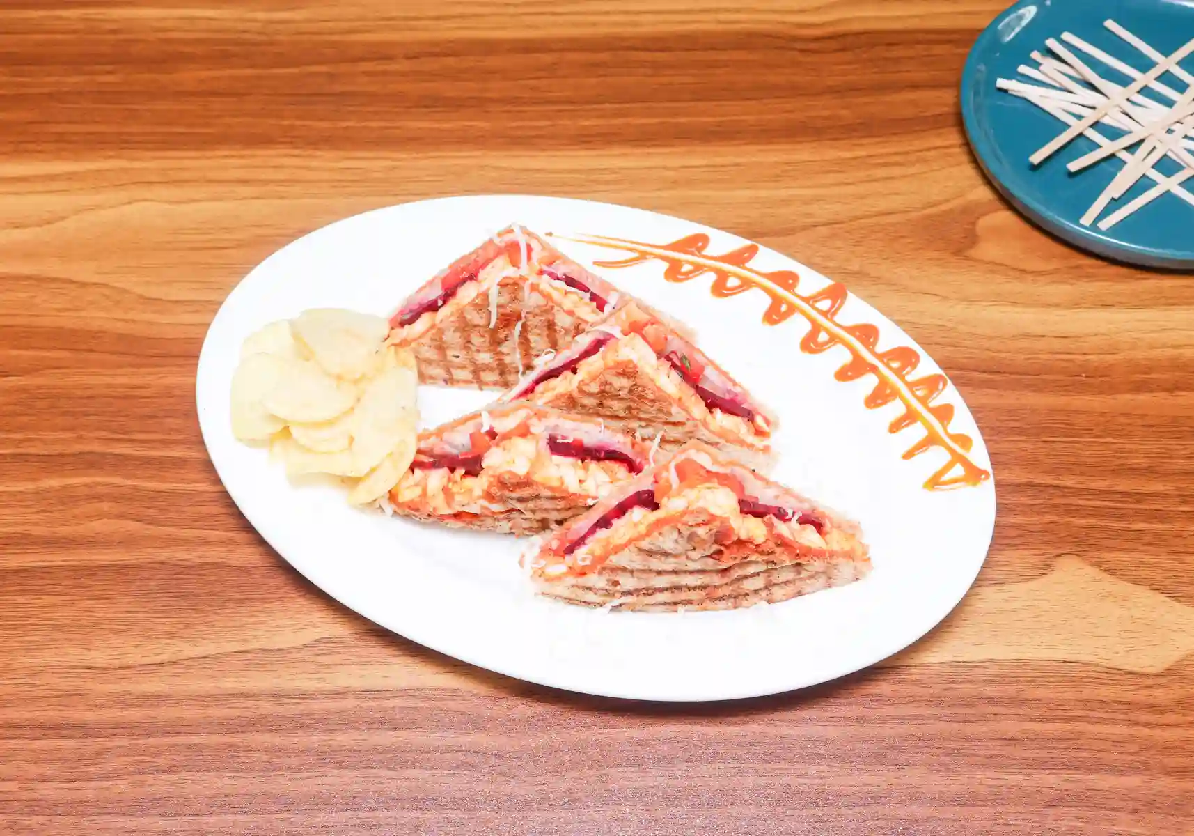 Lal Pahadi vegetable/chicken Sandwich (Spicy)