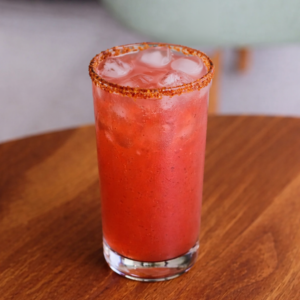 Guava chilli refresher drink with fresh guava juice, lime, spices, and soda served at Avayacafe.